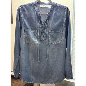 Bleu Bayou Women's Casual Wear Top Long Sleeve Size Small 100% Tencel